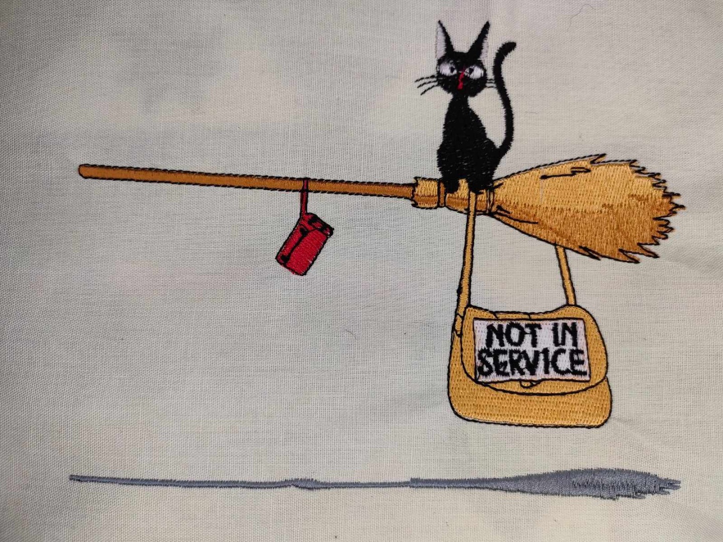 Black cat on broomstick Black cat on broomstick