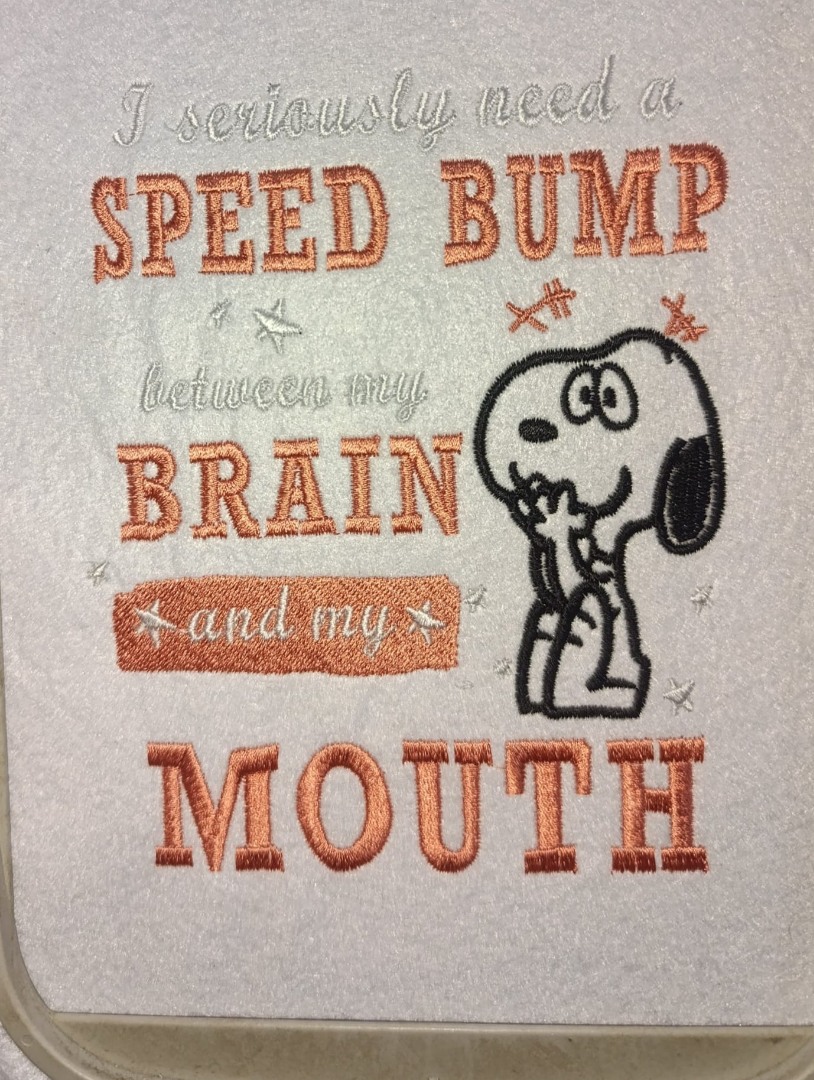 Speed Bump Nosey Dog Quote 