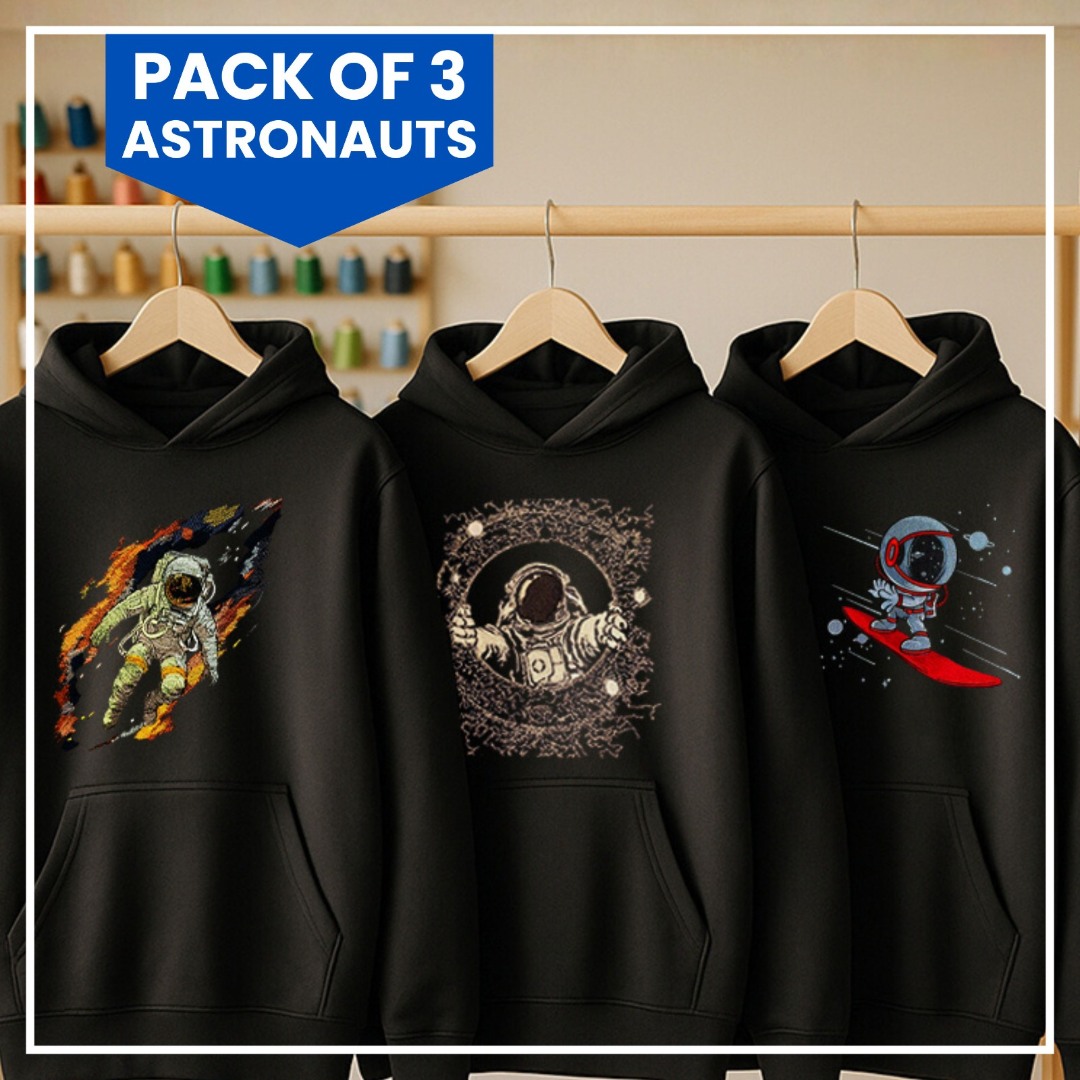 Pack of 3 Astronaut Embroidery Designs Pack of 3 Astronaut Embroidery Designs