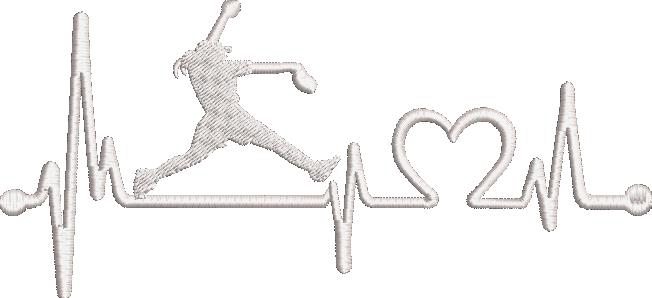 Bowling Girl Heart Beat Embroidery Design Bowling Girl Heart Beat Embroidery Design