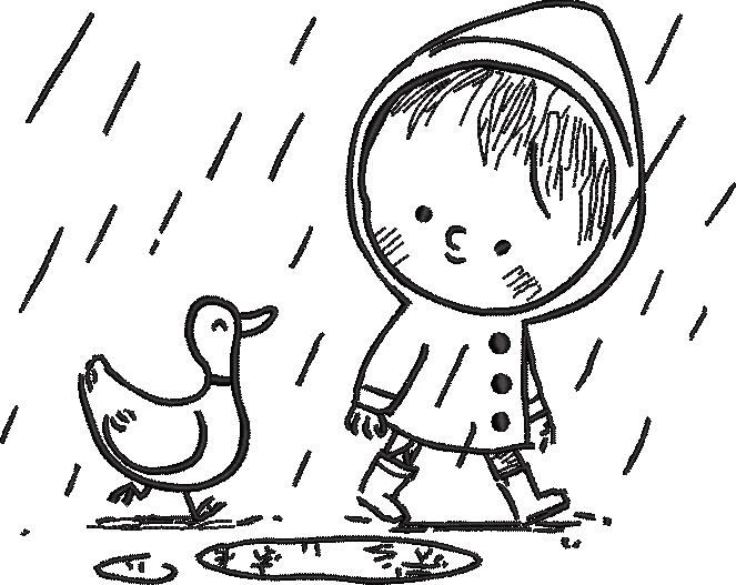 Boy With Duck In Rain Boy With Duck In Rain