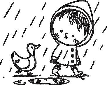 Boy With Duck In Rain Boy With Duck In Rain
