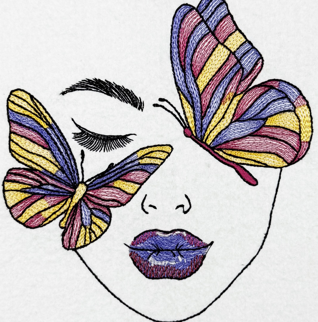Butterflies Girl Face Butterflies Girl Face