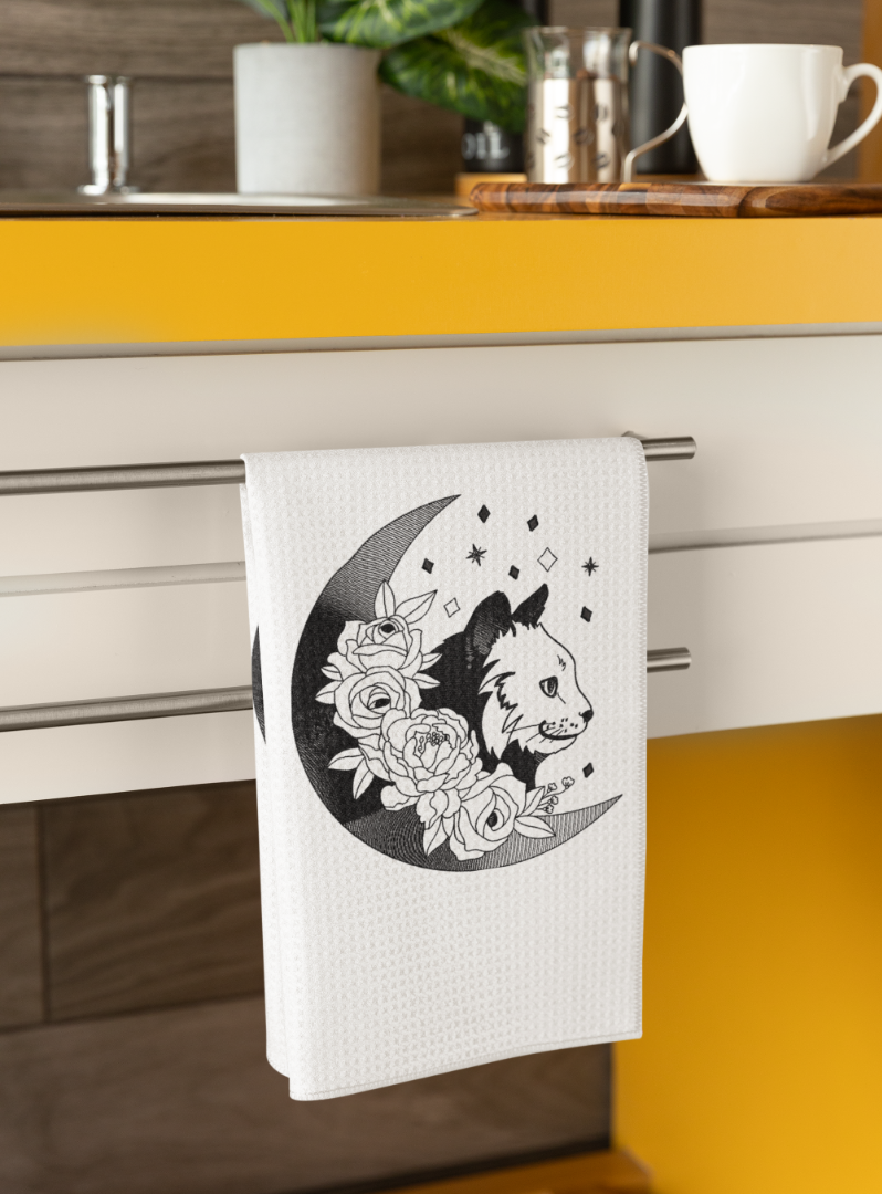 Floral Cat with moon Floral Cat with moon