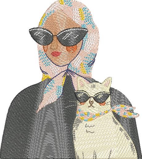 Chic Lady And Cat Chic Lady And Cat
