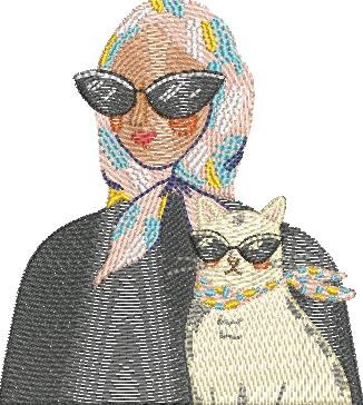 Chic Lady And Cat Chic Lady And Cat