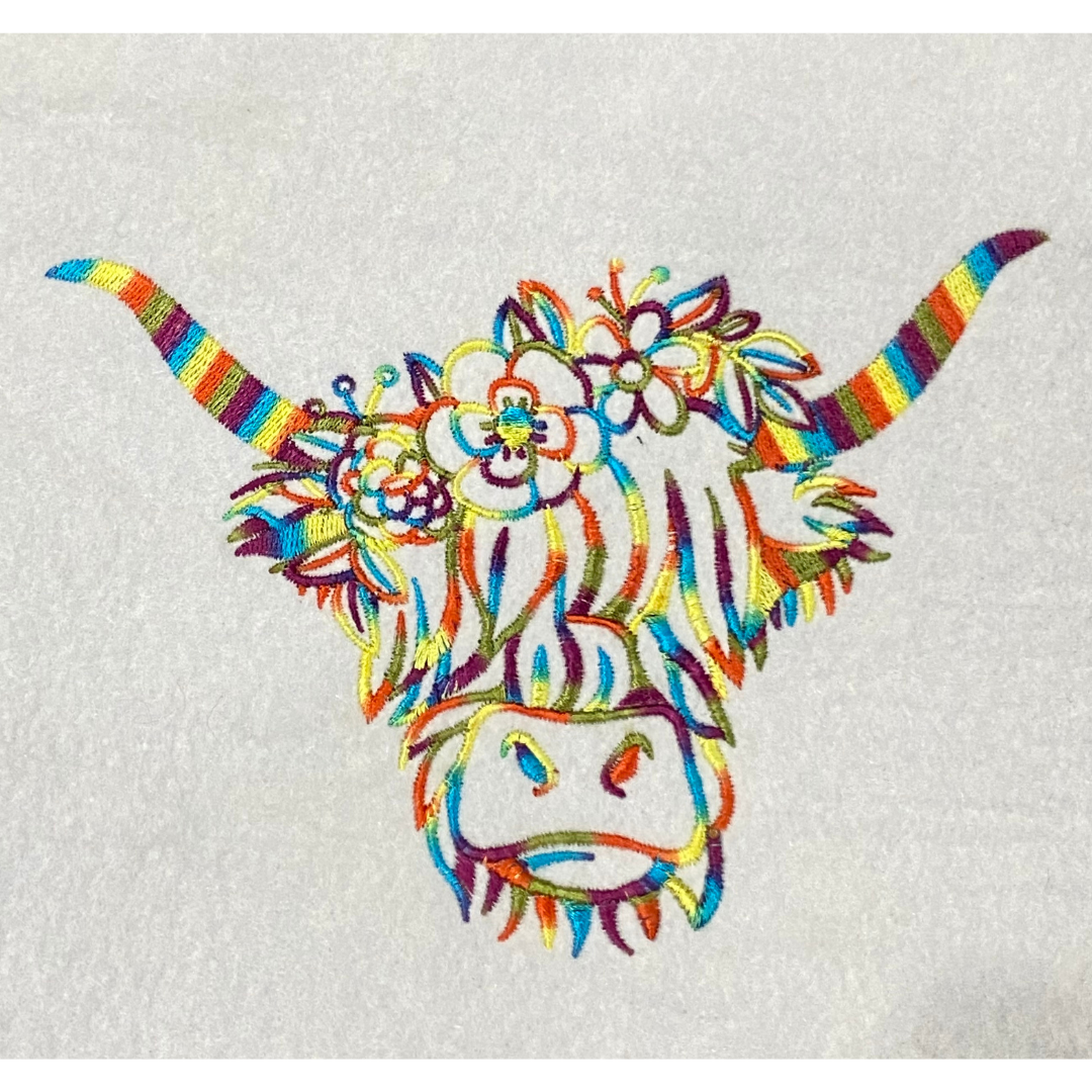 Highland Cow With Flowers Highland Cow With Flowers