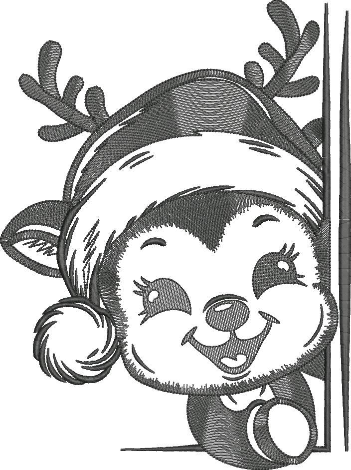Cute Reindeer With Santa Hat Cute Reindeer With Santa Hat