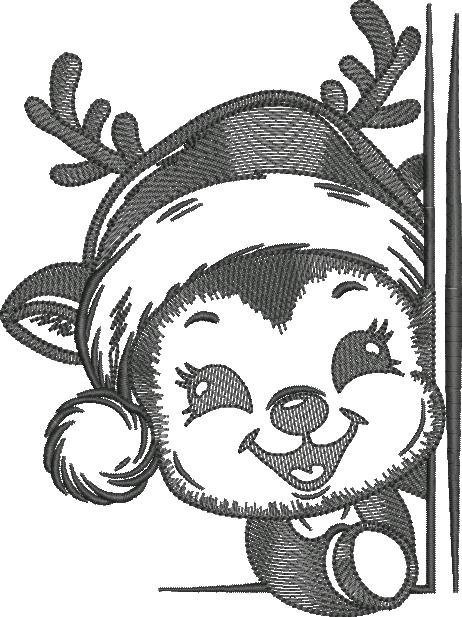 Cute Reindeer With Santa Hat Cute Reindeer With Santa Hat