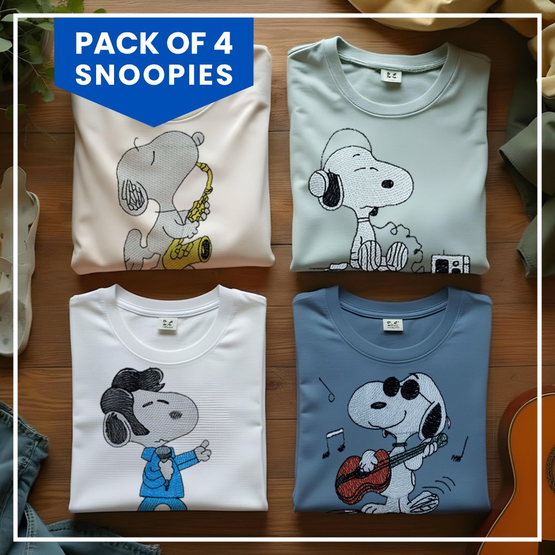 Pack of 4 Snoopies Embroidery Designs