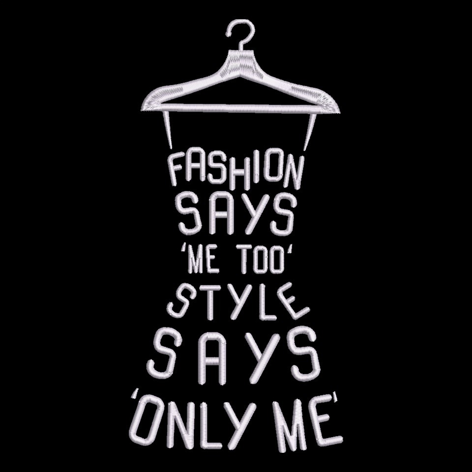 Fashion Says Dress Word Art Embroidery Design