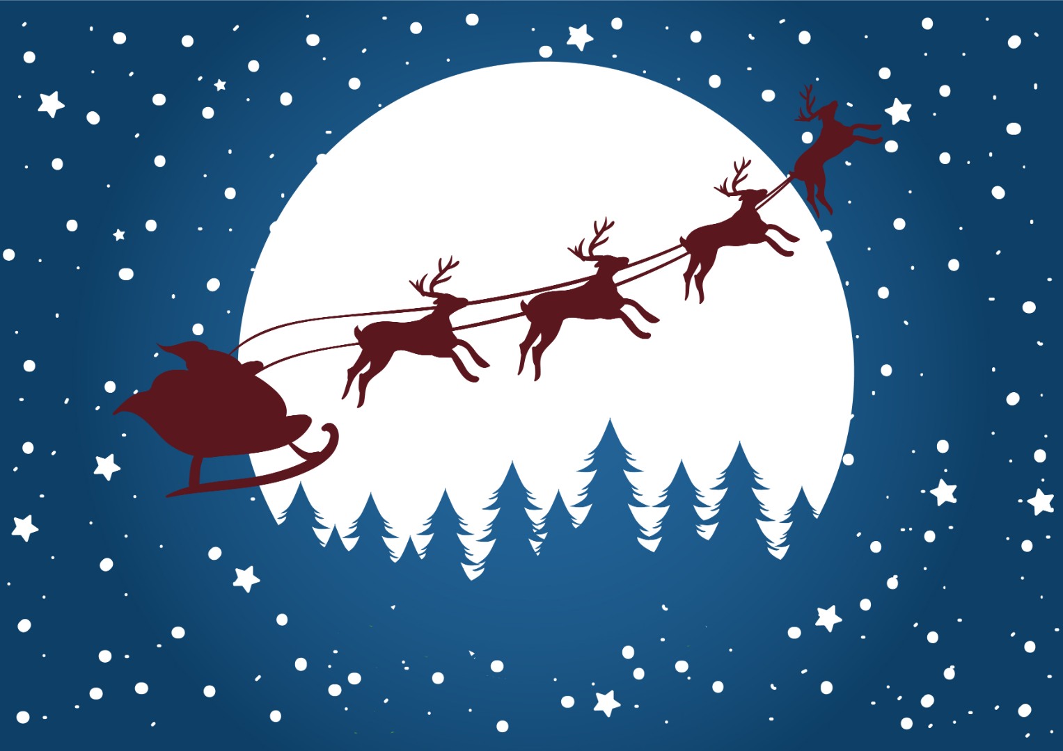 Christmas Sleigh Vector Only