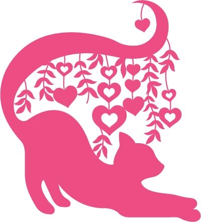 Cat With Leaves Vector Only Cat With Leaves Vector Only