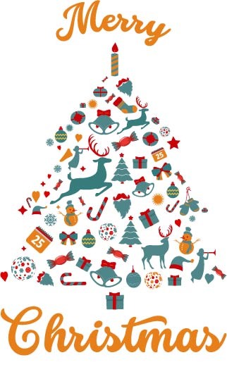 Merry Christmas Tree Vector Only Merry Christmas Tree Vector Only