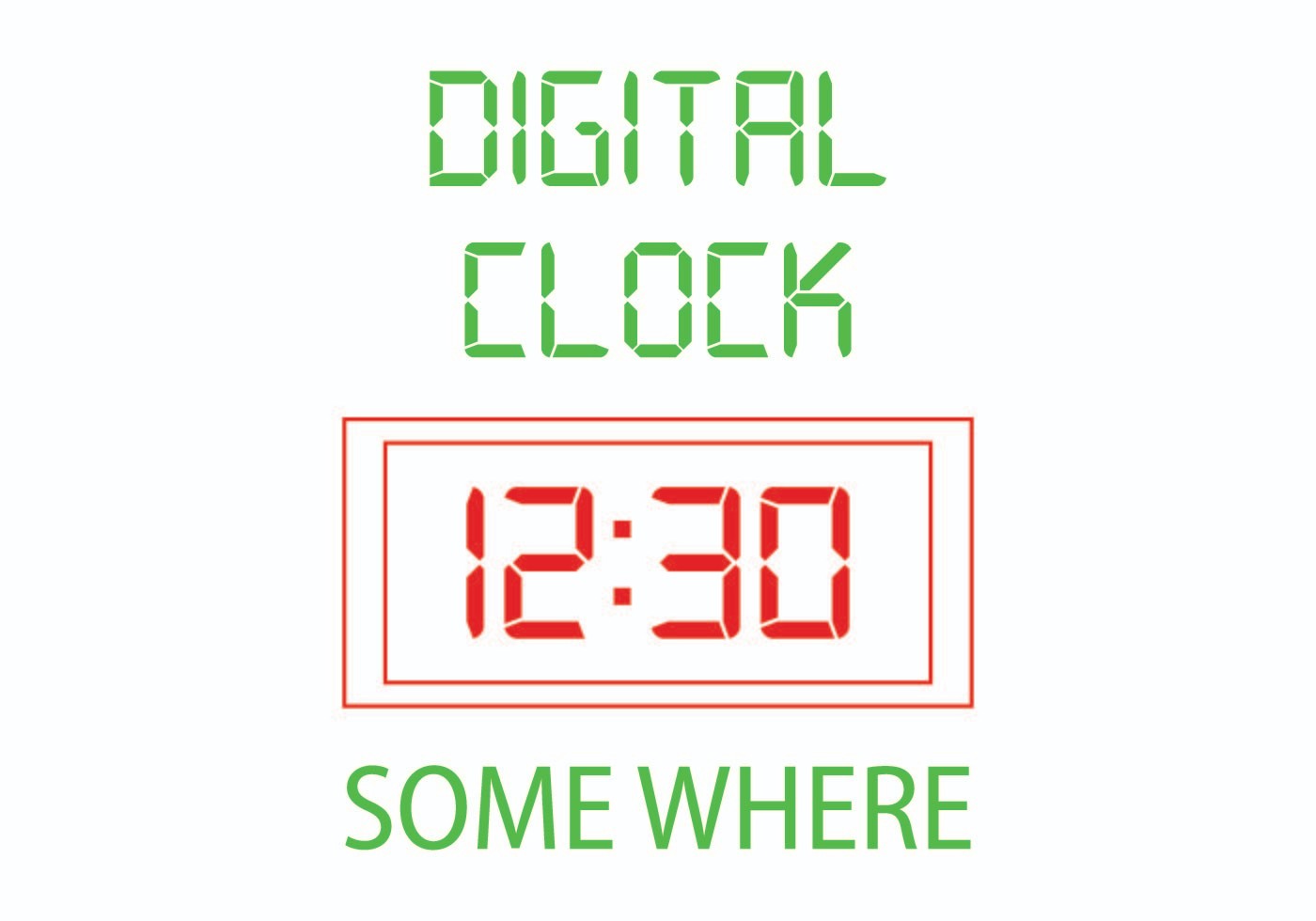 Digital Watch Design Vector Only Digital Watch Design Vector Only