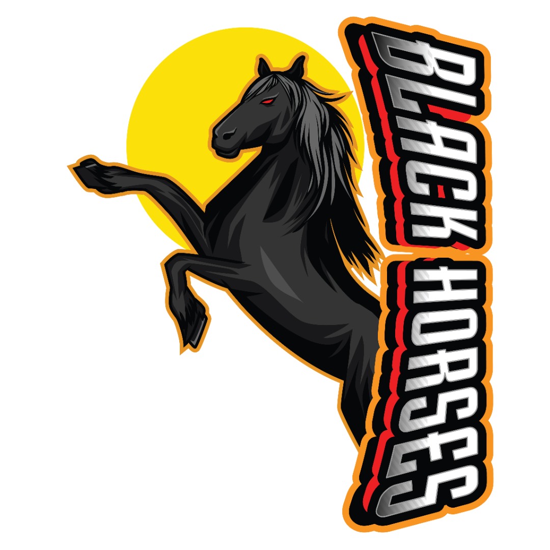 Black Horses Design Vector Only Black Horses Design Vector Only