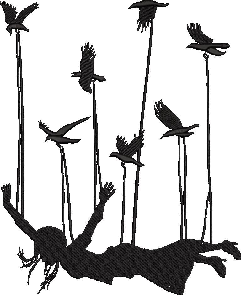 Birds Flying with Girl Birds Flying with Girl