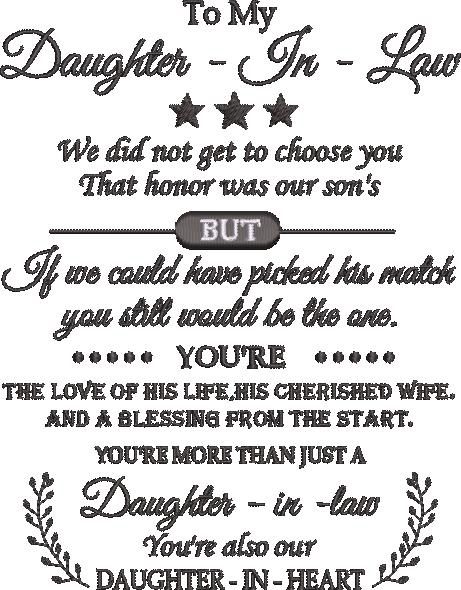 To My Daughter in Law To My Daughter in Law