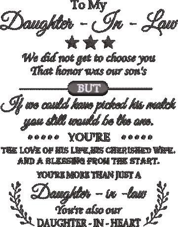 To My Daughter in Law To My Daughter in Law