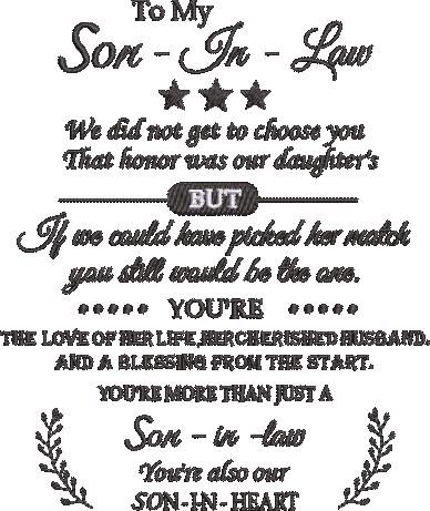 To My Son In Law To My Son In Law
