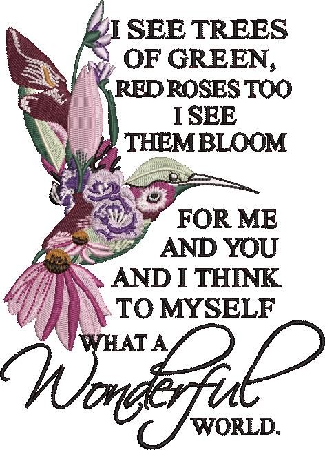 I See Trees Of Green Red Roses Too Quote I See Trees Of Green Red Roses Too Quote