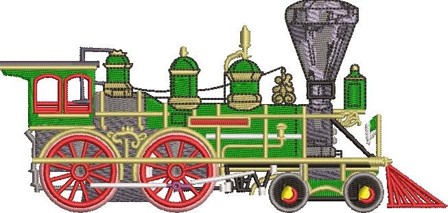 Old Train Embroidery Design