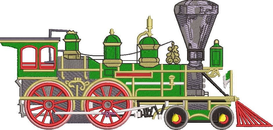Old Train Embroidery Design