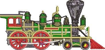 Old Train Embroidery Design