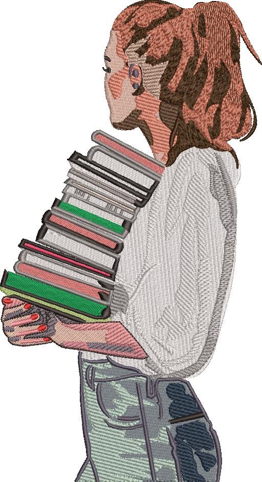Girl Carrying Books
