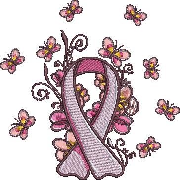 Cancer Ribbon And Butterflies Cancer Ribbon And Butterflies