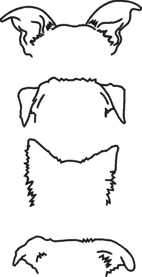 Dog Ears Outline Dog Ears Outline