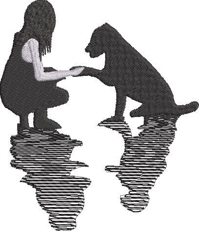 Girl And Dog With Reflection Girl And Dog With Reflection