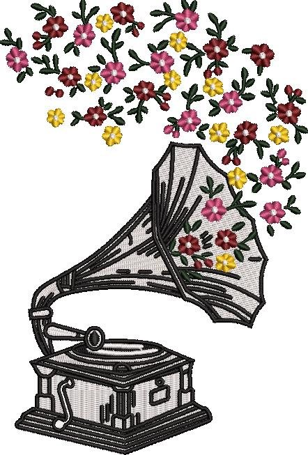 Floral Antique Gramophone Floral Antique Gramophone