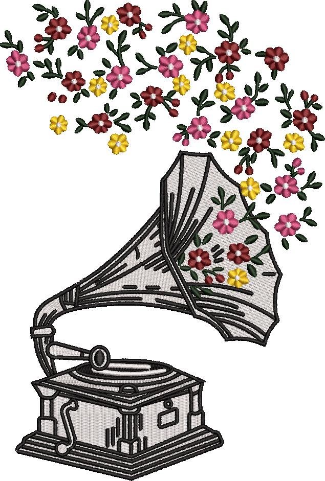Floral Antique Gramophone Floral Antique Gramophone
