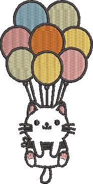 Kitty With Balloons