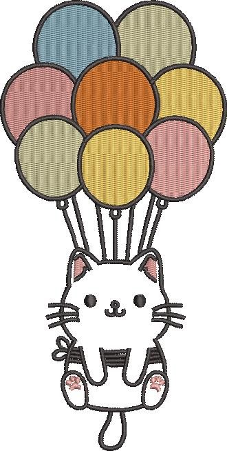 Kitty With Balloons