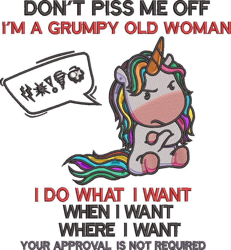 Dont Piss Me Off Im A Grumpy Old Woman Unicorn