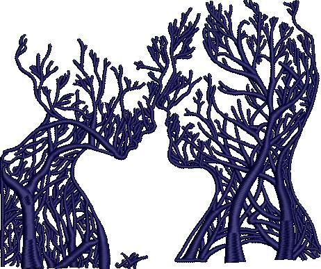 Girl And Man Silhouette