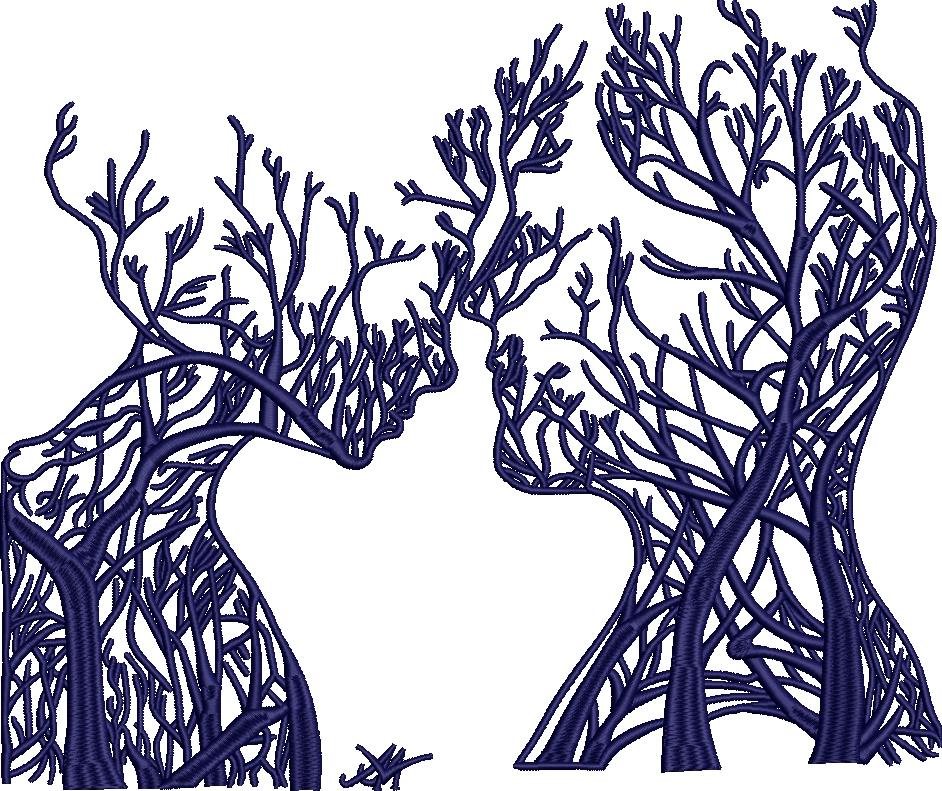 Girl And Man Silhouette