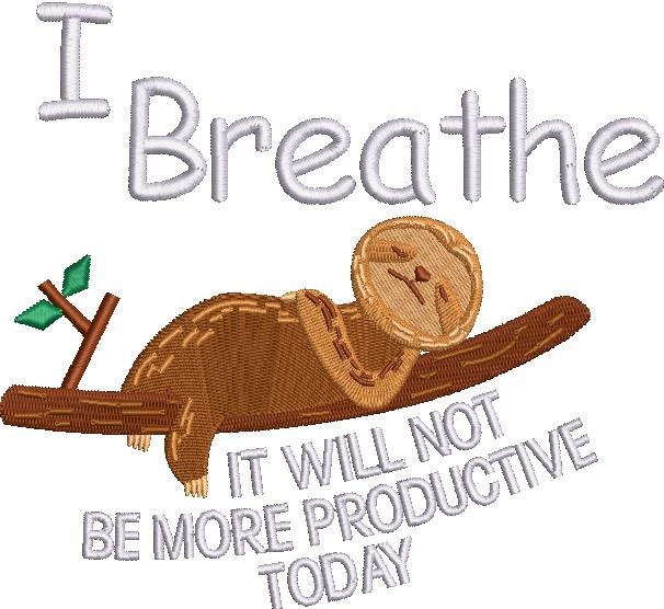 Sloth Embroidery In English