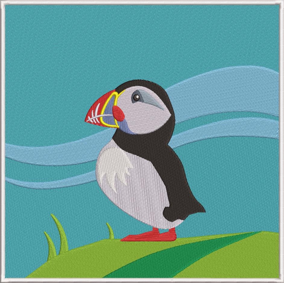 Atlantic Puffin Embroidery Design