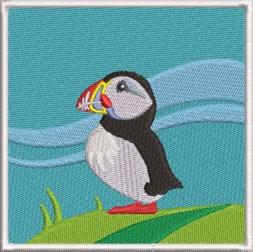Atlantic Puffin Embroidery Design