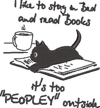 Stay In Bed and Read Books Cat Quote