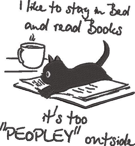 Stay In Bed and Read Books Cat Quote