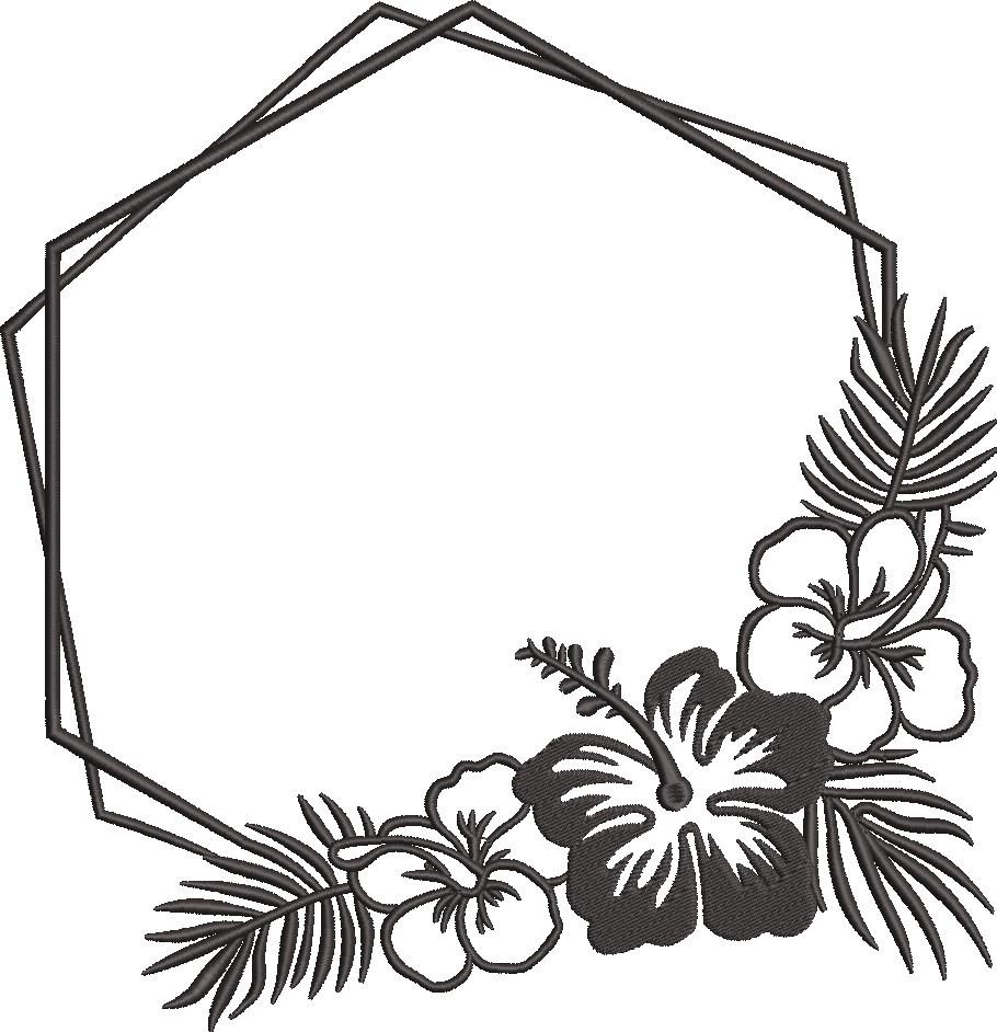 Floral Hexagon Frame