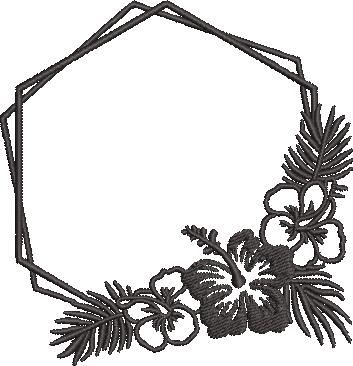 Floral Hexagon Frame