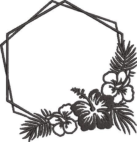 Floral Hexagon Frame