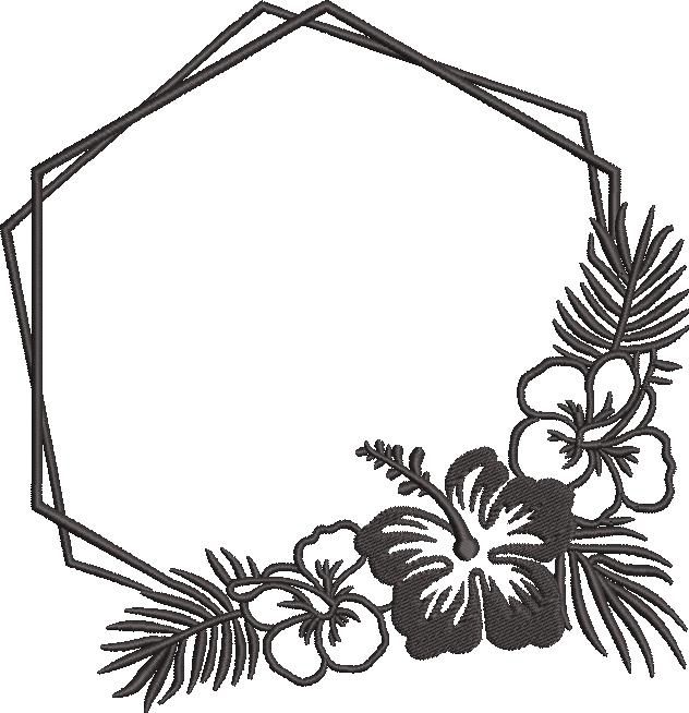 Floral Hexagon Frame