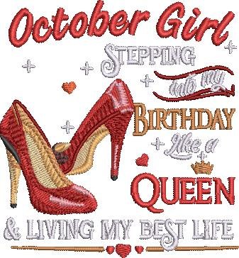 October Girl Embroidery Design October Girl Embroidery Design