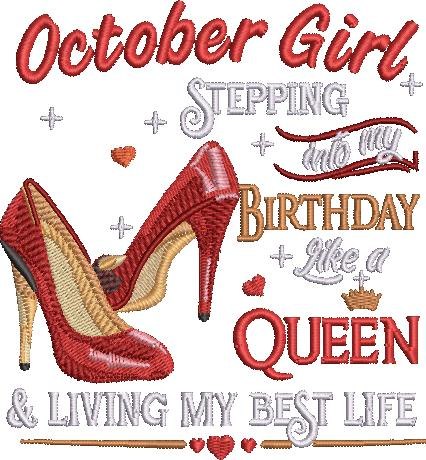 October Girl Embroidery Design October Girl Embroidery Design